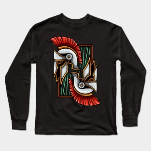 Twin Spartan Helmets Long Sleeve T-Shirt